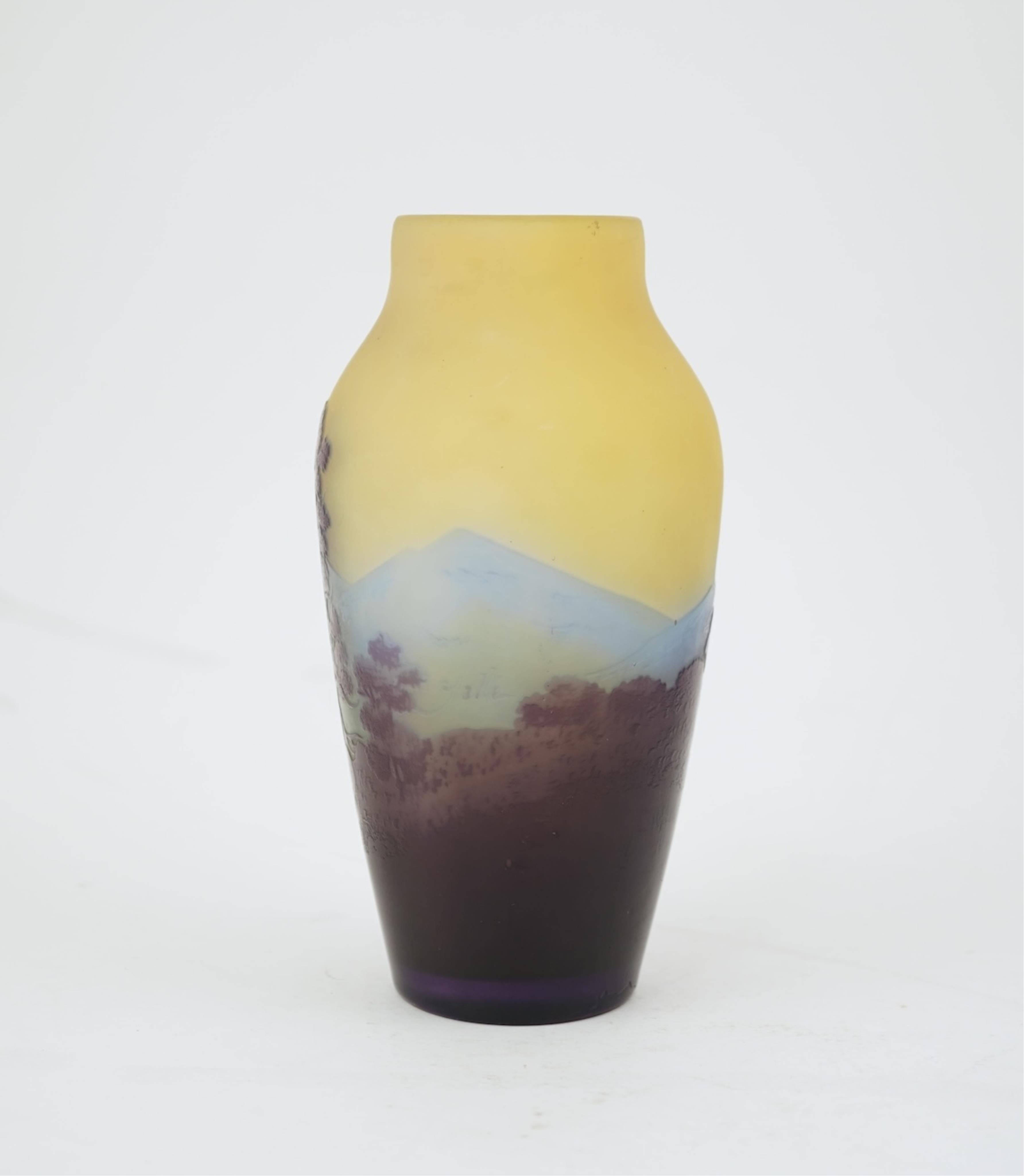 A Gallé cameo glass ‘landscape’ vase